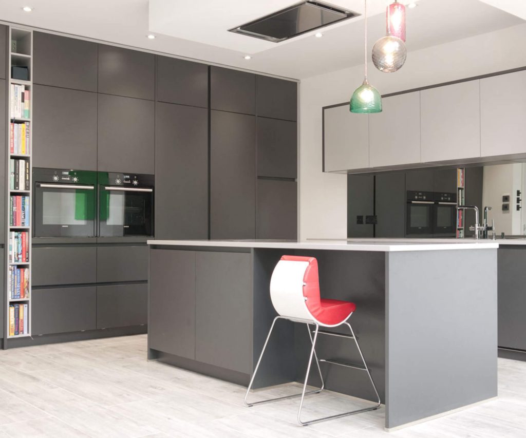 Lava Black Kitchen with Tall Cupboards