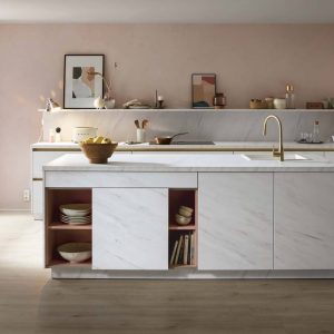 Reproduction marble island kitchen