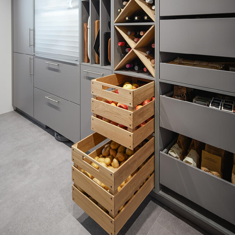 Open drawer storage